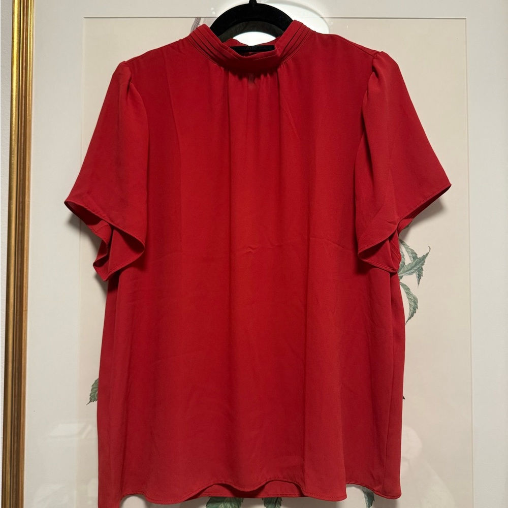 Ann Taylor Mock Neck Short Sleeve Top